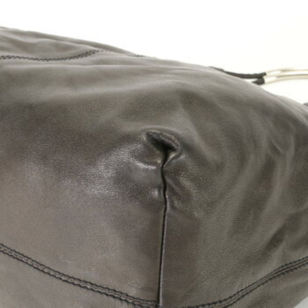 Prada handbag shoulder bag black leather work triangle documents logo tote EFE - Picture 9 of 14